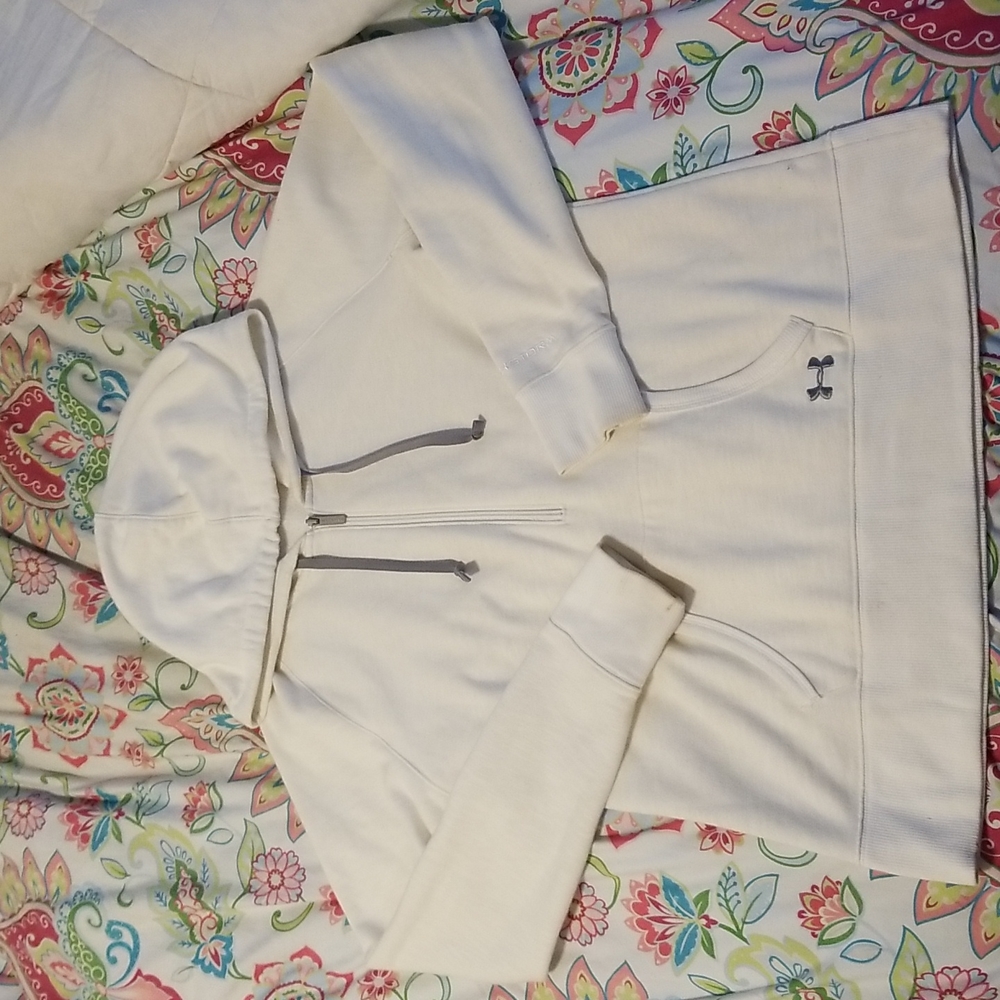 Under Amour 1/4 zip hoodie, storm size large.